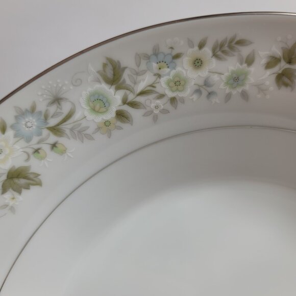 Imperial China Wild Flower Serving Bowl White Green Blue & White Flowers 9 INCH - Picture 4 of 15